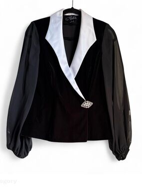 Alex  Evenings Chic Black and White Women's Jacket